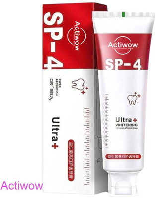 ACTIWOW SP4 Charcoal Whitening Toothpaste with Activated Charcoal & Herbal Mint Toothpaste(40 g)