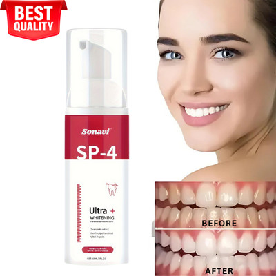 Sonavi Teeth Whitening Foam To Remove Yellow Stains & Bad Breath Fights Germs Toothpaste(60 ml)