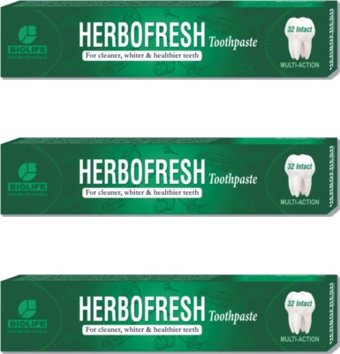 Bio Life HERBO FRESH TOOTH PASTE Toothpaste(300 g, Pack of 3)