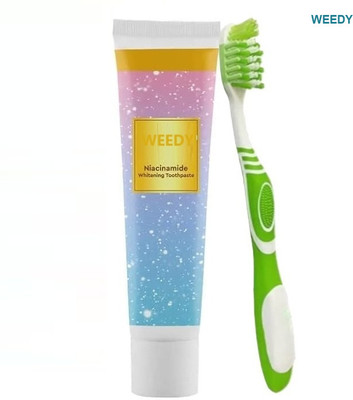 WEEDY Niacinamide Whitening Toothpaste & Soft Bristle for Whitening(2 Items in the set)