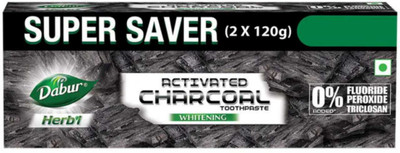 Dabur Herbal Activated Charcoal Whitening Toothpaste 120gm 2pc Toothpaste(240 g)