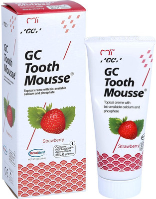 GC Tooth Mousse Strawberry Plus Fluoride Free Healthier Teeth Sensitivity Rilief Toothpaste(40 g)