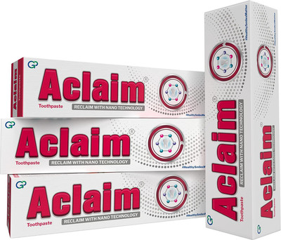 Aclaim toothpaste | Reclaim with Nano Technology | Vegan Friendly Toothpaste(280 g, Pack of 4)