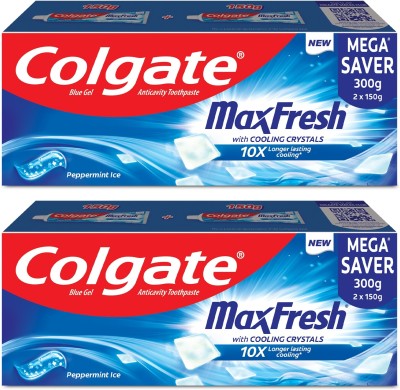 Colgate MaxFresh Anticavity Gel, Peppermint Ice Toothpaste(600 g, Pack of 2)