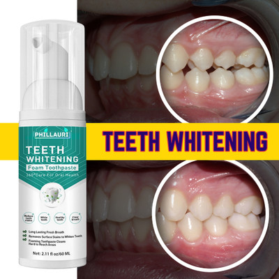 Phillauri Teeth Whitening Foam for White Teeth Kills Bacteria Toothpaste(60 ml)