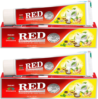 Jagat HERBAL Red Toothpaste for Teeth Whitening & Cold Breath Toothpaste(250 g, Pack of 2)
