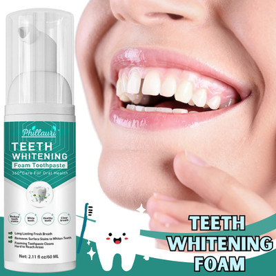 Phillauri Teeth Whitening Mousse Foam Toothpaste -Removes Stains Whitening Bright Teeth Toothpaste(60 ml)