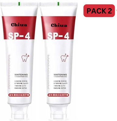 CHIWA SP 4 Intensive Teeth Ultra: Dimensional Whitening with Probiotic Group Support Toothpaste(60 g, Pack of 2)