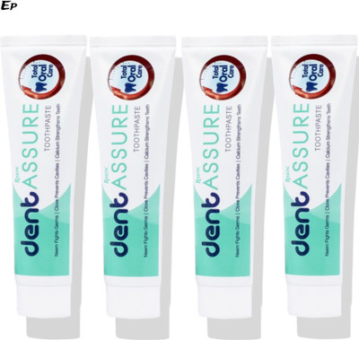 Rastic Assure Dent Neem, Tulsi & Pudina Toothpaste Pack of 4. Lid-247 Toothpaste(400 g, Pack of 4)