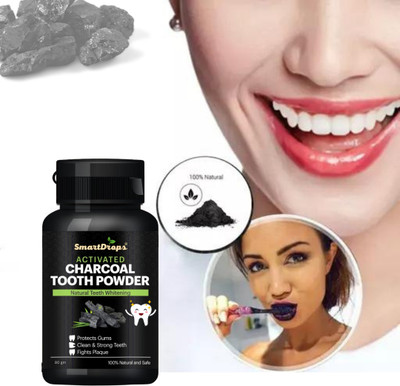 smartdrops Natural Activated Charcoal Teeth Cleansing Powder(80 g)