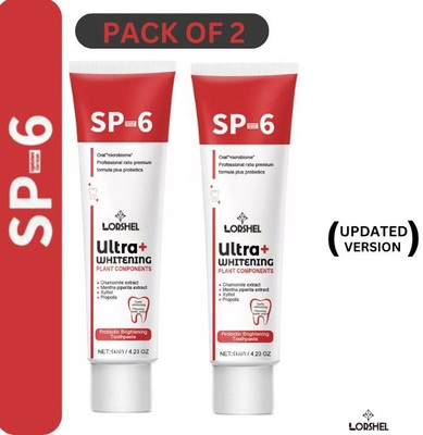 LORSHEL Sp 6 toothpaste updatedd of sp 4 toothpastee for a Brighter Smile Toothpaste(60 g, Pack of 2)