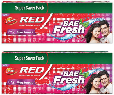 Dabur Red Bae Fresh Gel Active Germ Kill Formula 12hr Freshness 300gm 2pc Toothpaste(600 g, Pack of 2)