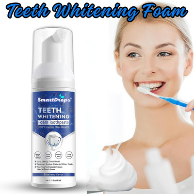 smartdrops Teeth Whitening Foam Toothpaste Mousse with Deeply Clean Remove | Daily Use Toothpaste(60 ml)