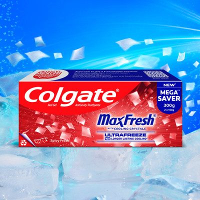 Colgate MaxFresh Toothpaste, Red Gel Paste with Menthol - Spicy Fresh (Combo Pack) Toothpaste(300 g)