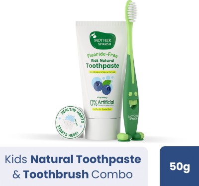 Mother Sparsh Natural Blueberry for Kids, Strengthen Gums, Anti Cavity+Enamel Care Toothpaste(50 g)