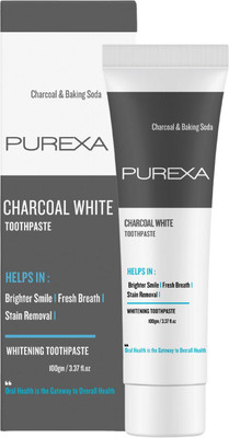 PUREXA Charcoal Baking Soda Toothpaste 100g | Fresh Breath & Stain Removal Paste Toothpaste(100 g)