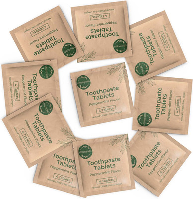 Shunyam Toothpaste Tablets Sachet (4 Tablets) | Pack of 50 Toothpaste(100 g, Pack of 50)