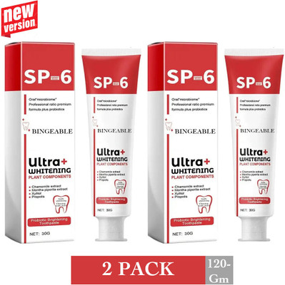 Bingeable SP-6 Ultra Toothpaste - 2 Pack (30g Each) for Stain Removal & Enamel Protection Toothpaste(60 g, Pack of 2)