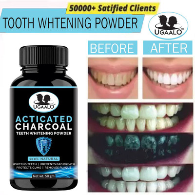 Ugaalo 7 AM Teeth Whitening Charcoal Powder | Gutka Stain and Yellow Teeth Remove- Teeth Whitening Kit