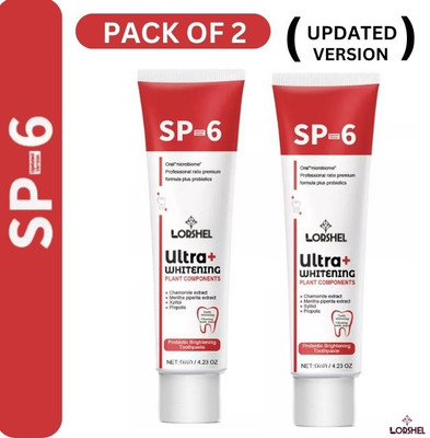 LORSHEL sp 6 toothpaste updated of sp 4 ultra toothpaste Oral Care for a Brighter Smile Toothpaste(60 g, Pack of 2)