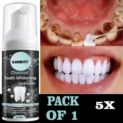GLAMITY Teeth Whitening Foam To Removes Bad Breath Fights Germs For Men & Women- Toothpaste(50 ml)
