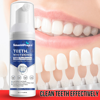 smartdrops Teeth Whitening Foam Toothpaste Gel Paste with Menthol Fresh Teeth Toothpaste(60 ml)