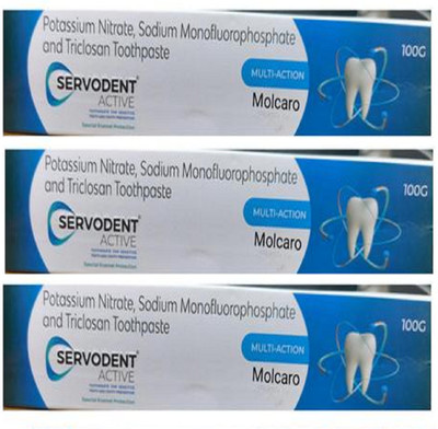 MOLCARO SERVODENT ACTIVE MULTI-ACTION TOOTHPASTE Toothpaste(300 g, Pack of 3)