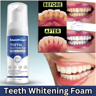 smartdrops Teeth Whiteninh Foam Toothpaste - Makes You Reveal Perfect & White Teeth Toothpaste(60 ml)