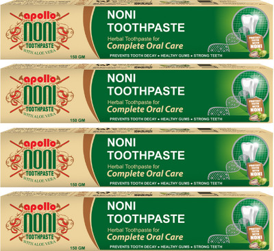 Apollo Noni Toothpaste for Cavity Protection Herbal Toothpaste Toothpaste Pack of 4 Toothpaste(150 g, Pack of 4)