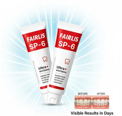 Fairlis SP-6 Ultra Whitening Toothpaste | Stain-Free Sparkling Smile Toothpaste(60 g, Pack of 2)