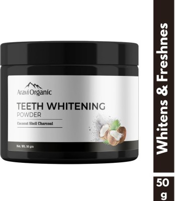 Aravi Organic Teeth Whitening Charcoal Powder - For Whitens, Stain Remover, Freshnes Breath(50 g)