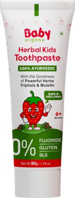 BabyOrgano HERBAL KIDS TOOTHPASTE With the goodness of Powerful Herbs Baboolg & Mulethi 50g Toothpaste(50 g)