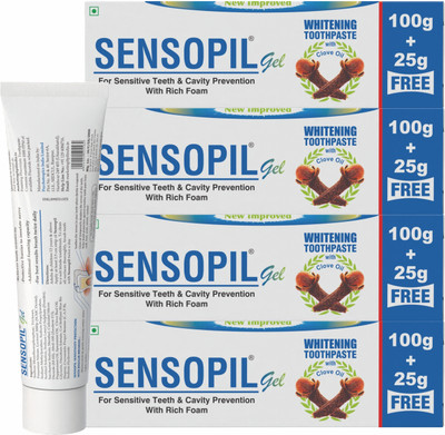 Sensopil Gel Whitening Toothpaste, Dual Action Formula For Deep Repair Of Sensitive Teeth Toothpaste(500 g, Pack of 4)