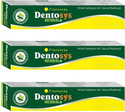 FLORENTHA DENTOSYS HERBAL TOOTHPASTE FOR GIVE WHITE & STRONG TEETH PACK OF-100g x 3 Toothpaste(300 g, Pack of 3)