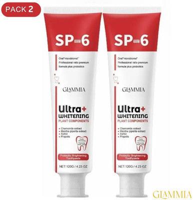 GLAMMIA SP 6 Toothpaste | Radiant Whitening Protection For White Teeth Toothpaste(60 g, Pack of 2)