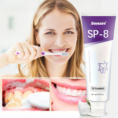 Sonavi Whitening Toothpaste for yellow teeth | Toothpaste For teethache | SP 8 Toothpaste(60 ml)