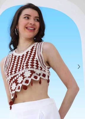 Epicedesigns Casual Embroidered Women Maroon Top