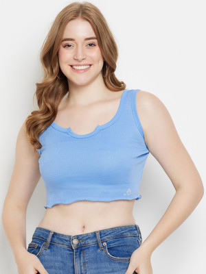 Ds Fashion Casual Self Design Women Light Blue Top