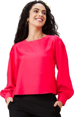 Globus Casual Solid Women Pink Top