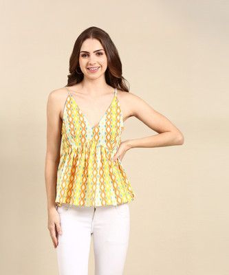 HERE&NOW Casual Printed Women Yellow Top