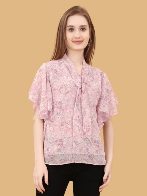 Eightone Casual Floral Print Women Pink Top