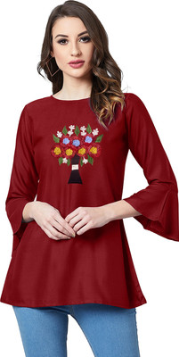 Dhruvil Impex Casual Embroidered Women Multicolor Top