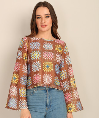 FashFun Casual Geometric Print Women Multicolor Top