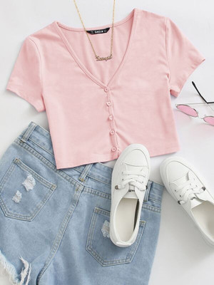Trendystar Casual Self Design Women Pink Top