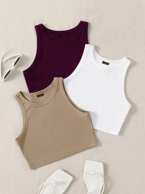 Toochki Casual Solid Women Beige, White, Maroon Top