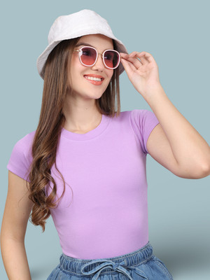 bamboo breeze Party Solid Women Purple Top