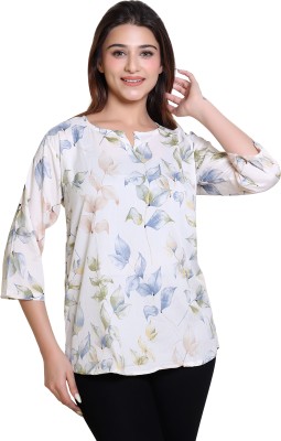 Ogarti Casual Printed Women Blue Top