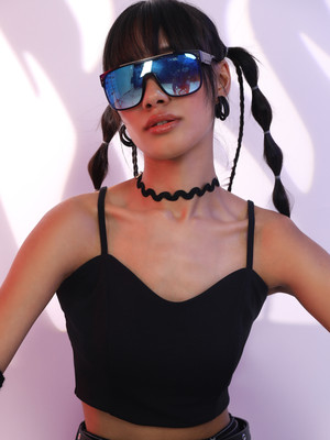 Tokyo Talkies Casual Solid Women Black Top