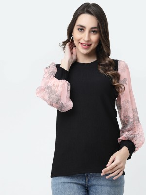 MISS AYSE Casual Printed Women Black Top