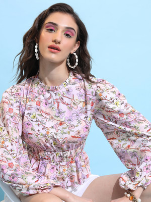 Tokyo Talkies Casual Printed Women Pink Top